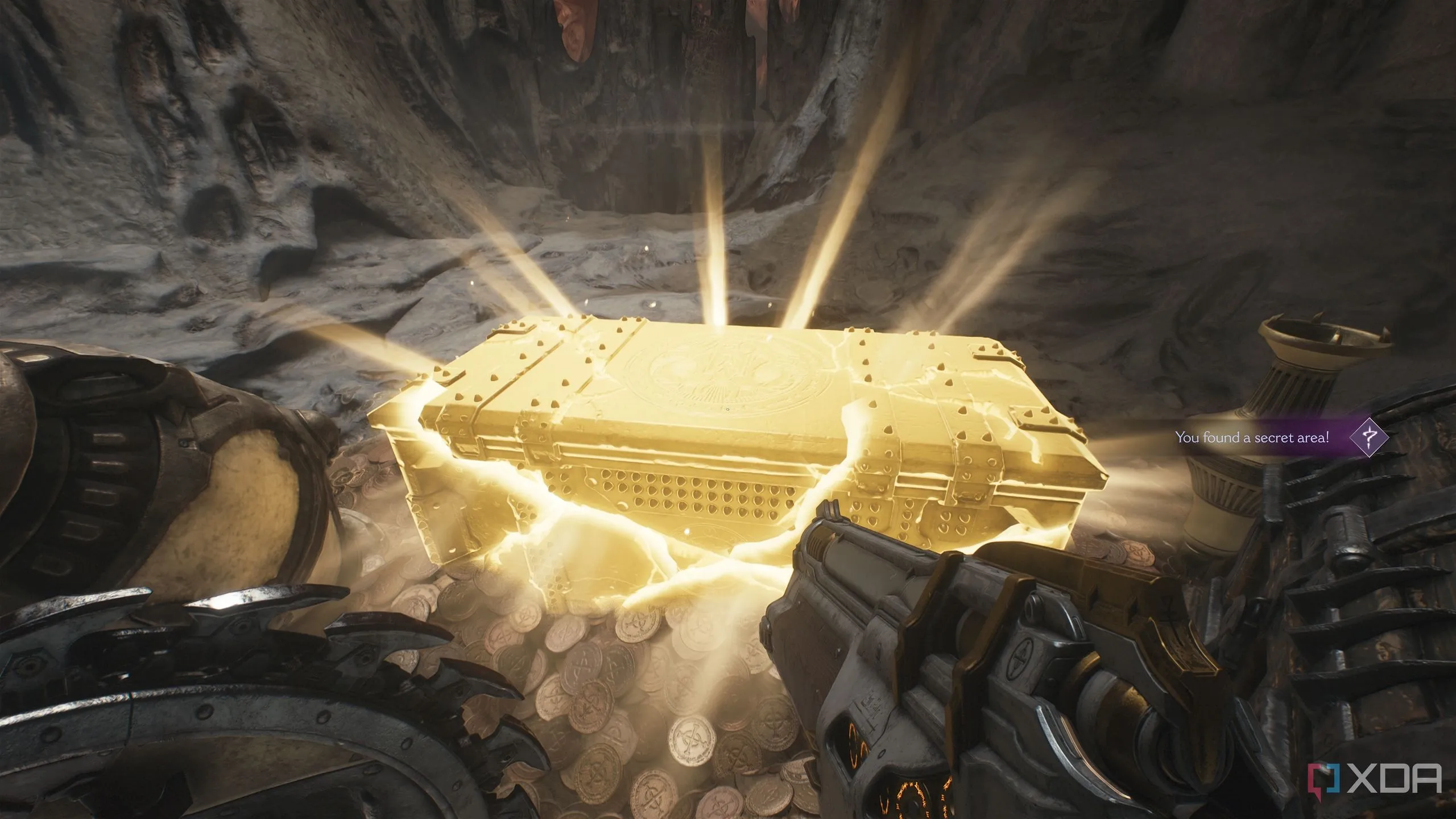 Rương vàng nằm trong Khu vực Bí mật 1 của Ancestral Forge.