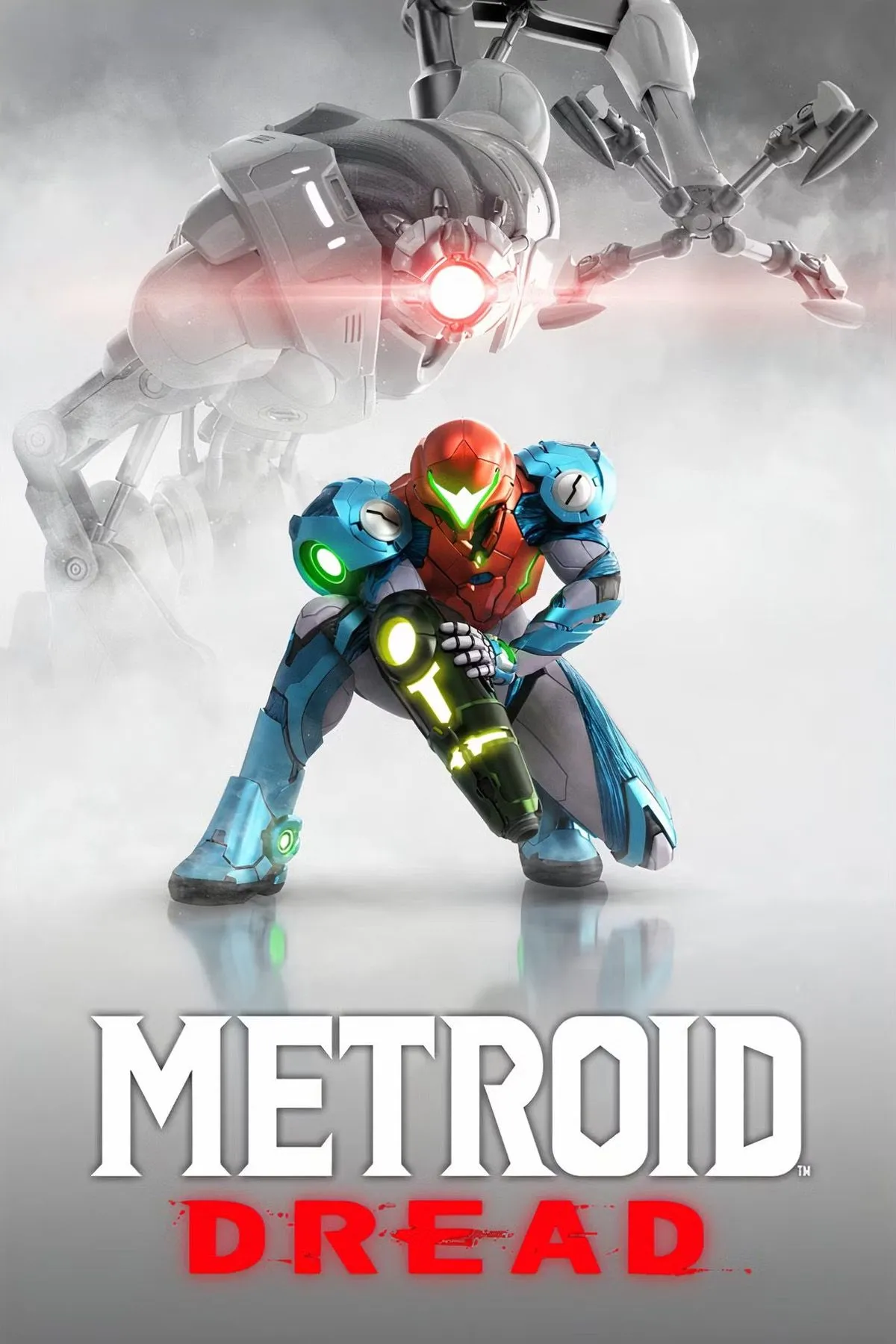 Samus Aran đối đầu với E.M.M.I. trong Metroid Dread, một phân cảnh hành động kịch tính