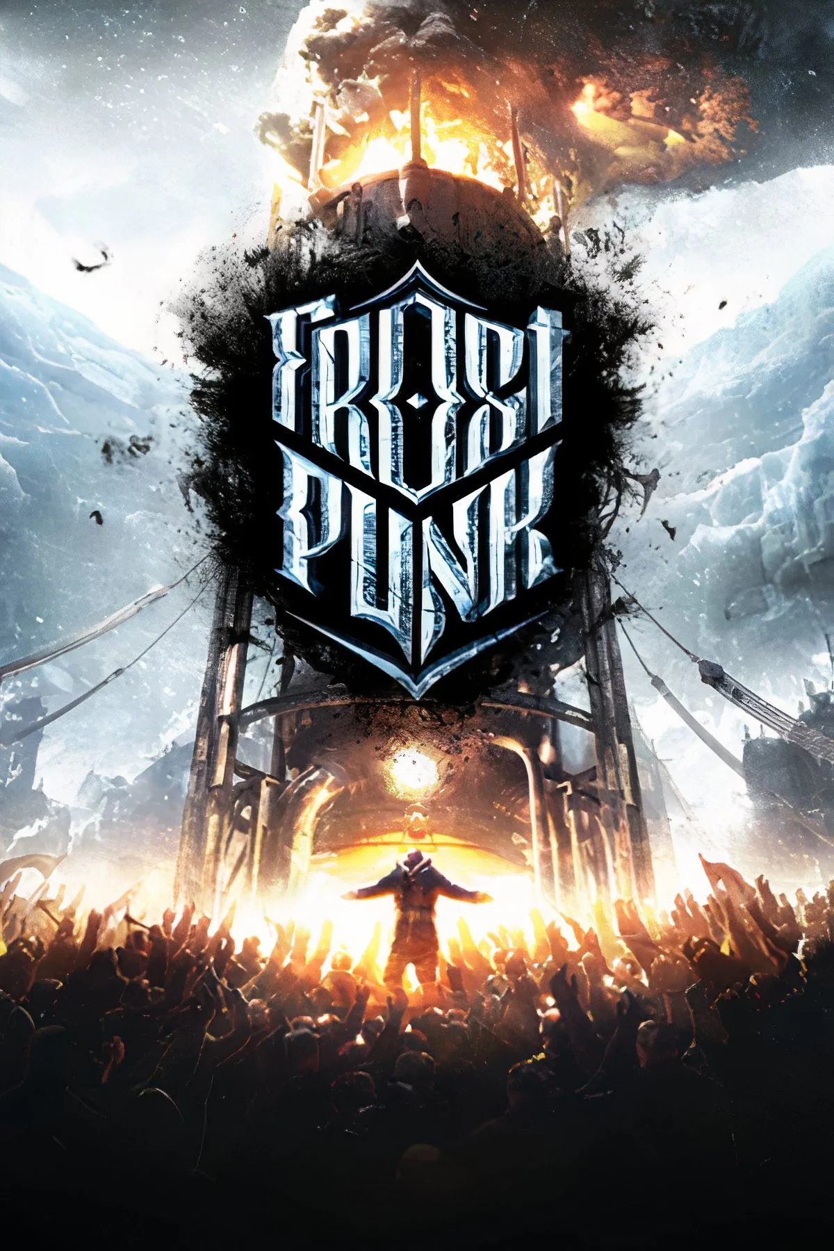 Thành phố sống sót giữa băng giá trong Frostpunk với tháp phát nhiệt trung tâm