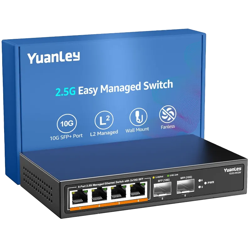 Thiết bị chuyển mạch mạng YuanLey 6 cổng 2.5Gb chuyên dụng