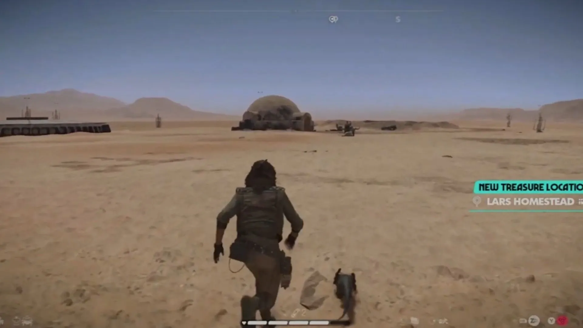 Toàn cảnh khu đất nông trại Lars Homestead trên hành tinh Tatooine trong Star Wars Outlaws