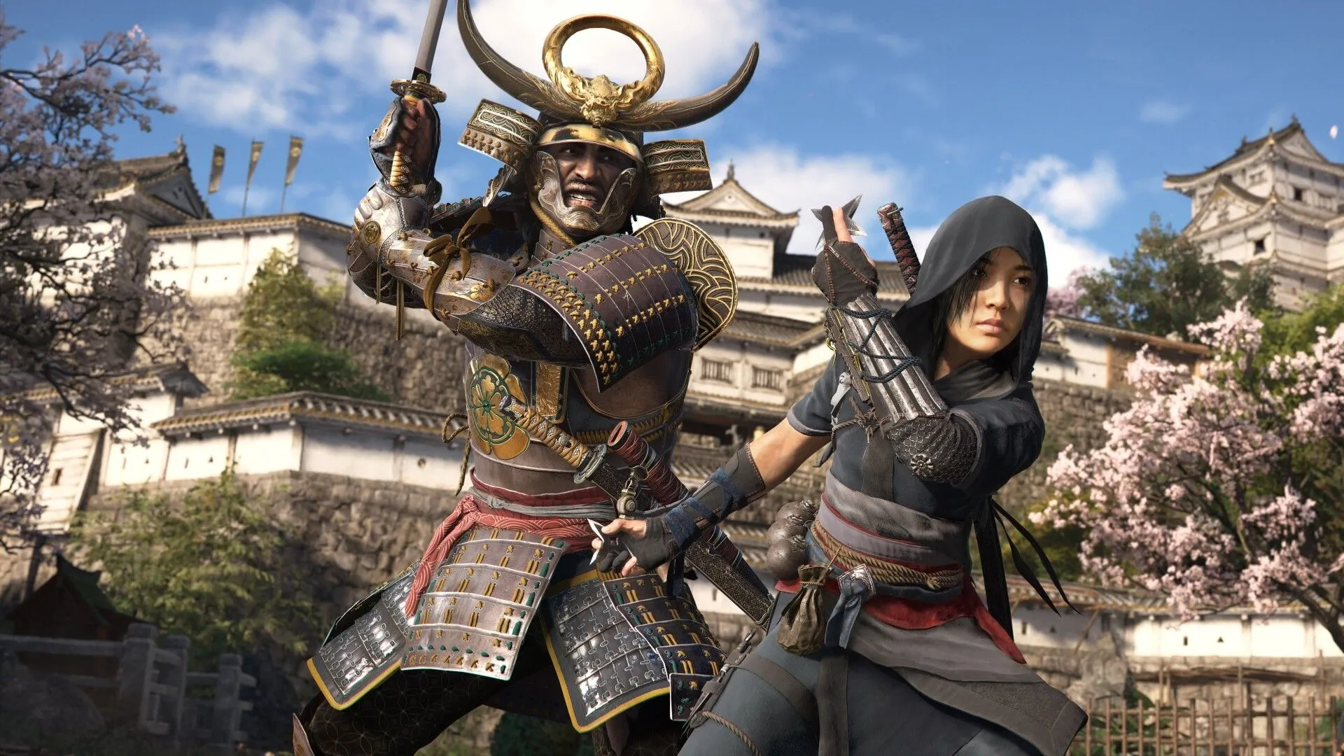 Tổng quan phong cảnh thiên nhiên tuyệt đẹp của Nhật Bản trong Assassin's Creed Shadows, bao gồm núi non và rừng cây cổ thụ.