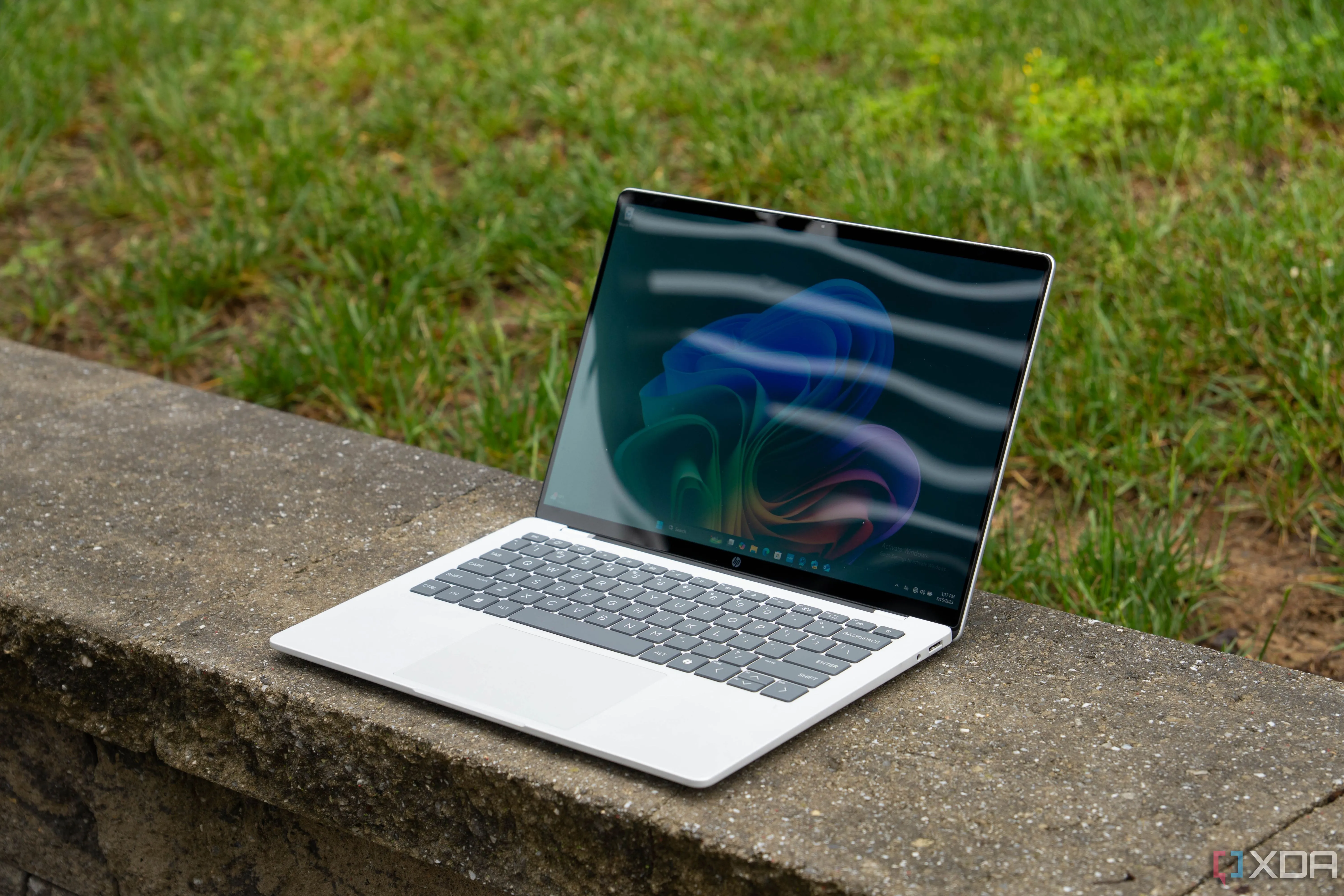 Tổng quan thiết kế tinh tế của laptop HP OmniBook 5 với màn hình hiển thị sống động