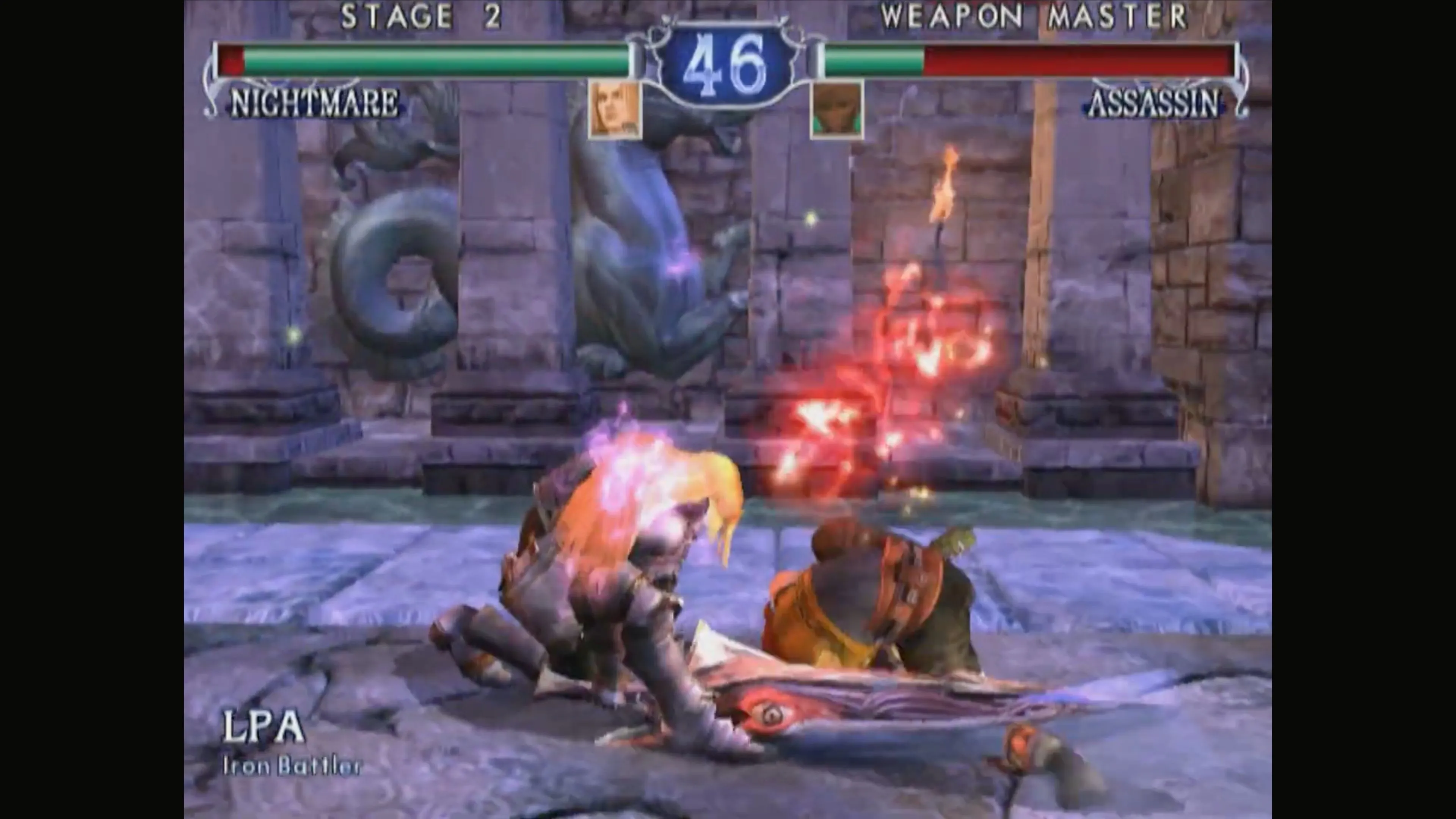 Trận đấu kinh điển trong SoulCalibur II, game đối kháng được yêu thích trên GameCube.
