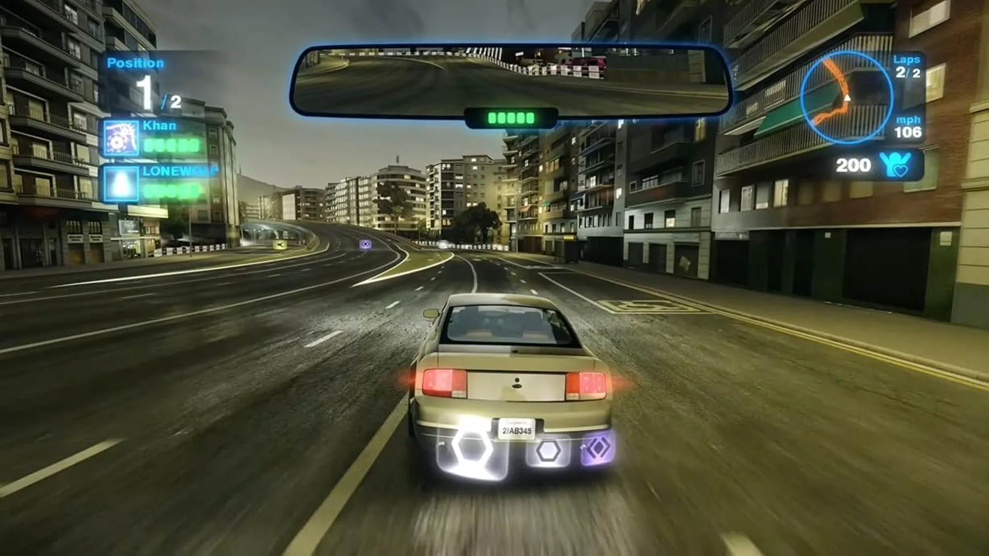 Trận đua xe đầy kịch tính với hiệu ứng ánh sáng trong game Blur
