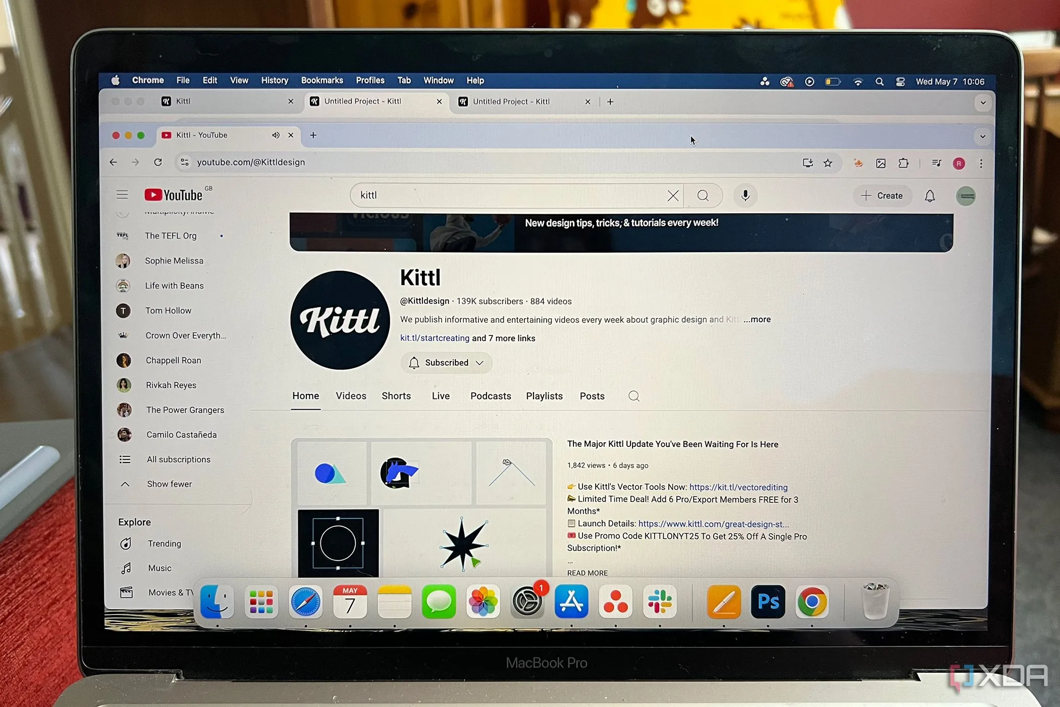 Trang YouTube chính thức của Kittl với các video hướng dẫn và nội dung truyền cảm hứng cho cộng đồng thiết kế, thể hiện sự hỗ trợ và phát triển không ngừng.