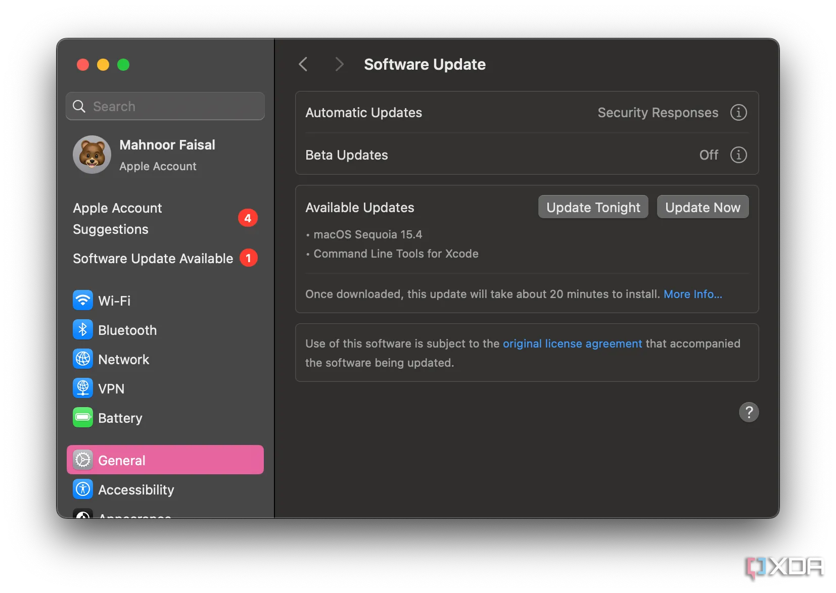Ước tính thời gian cập nhật phần mềm trên hệ điều hành macOS