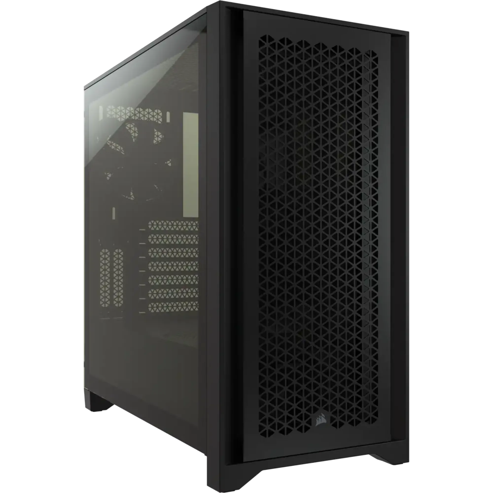 Vỏ case Corsair 4000D Airflow màu đen, nổi bật với mặt trước dạng lưới, mang lại hiệu quả tản nhiệt tối ưu cho PC.