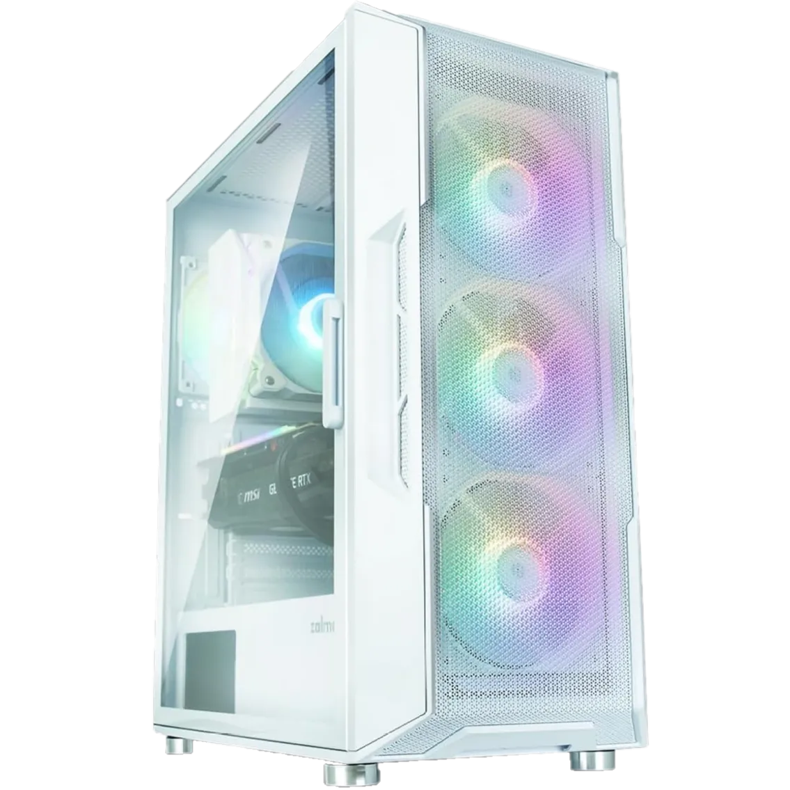 Vỏ case PC Zalman i3 Neo màu trắng với quạt RGB