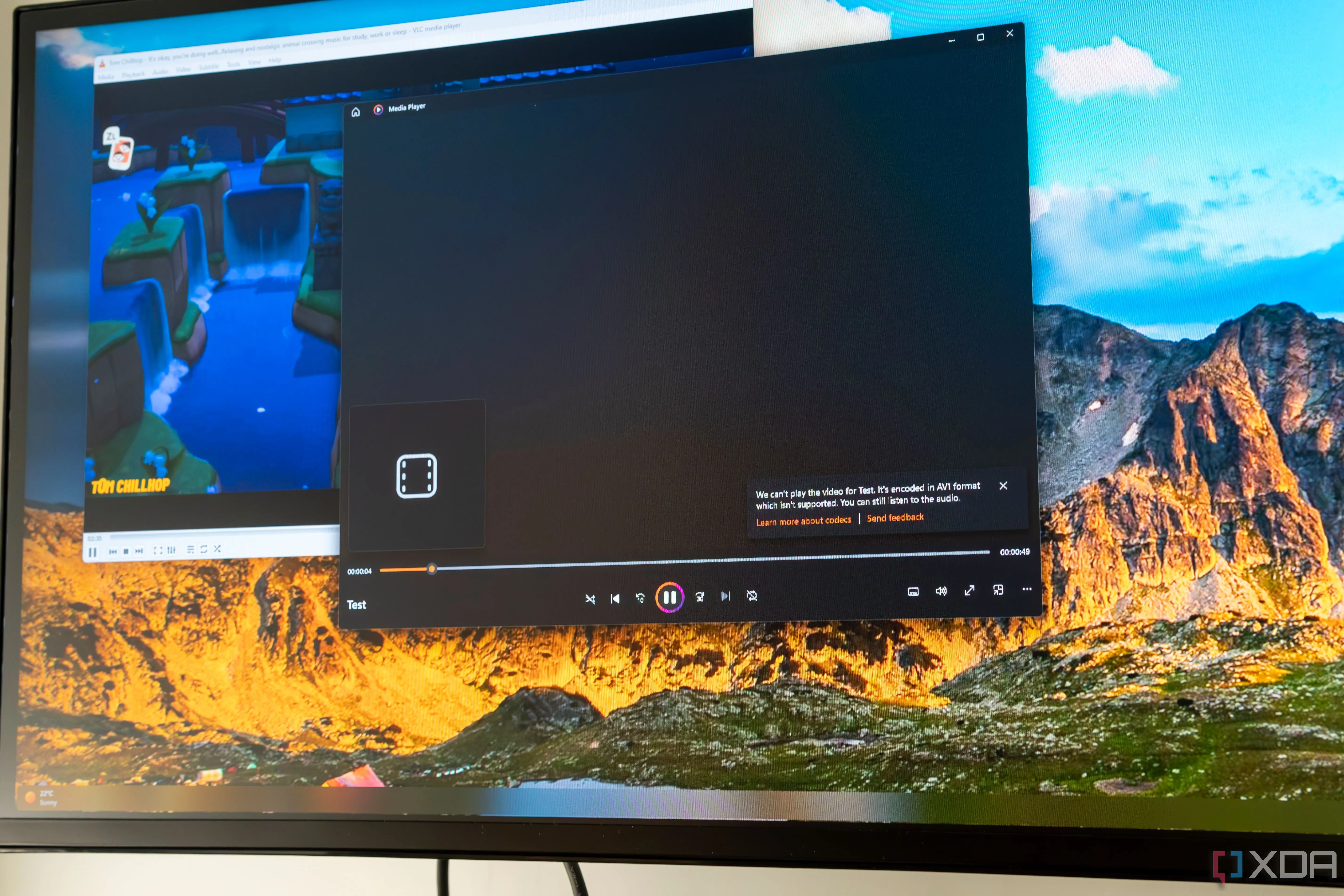 Windows Media Player không hỗ trợ AV1 codec, cho thấy sự cần thiết của các gói codec bổ sung để phát video hiện đại