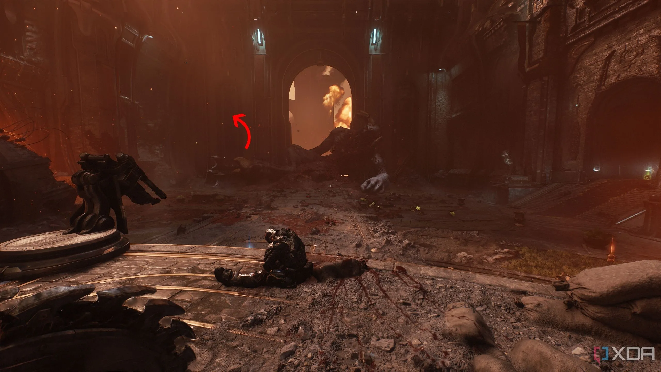 Xác của Titan Beelzebub đã bị Doom Slayer hạ gục trong Doom: The Dark Ages Chapter 7.