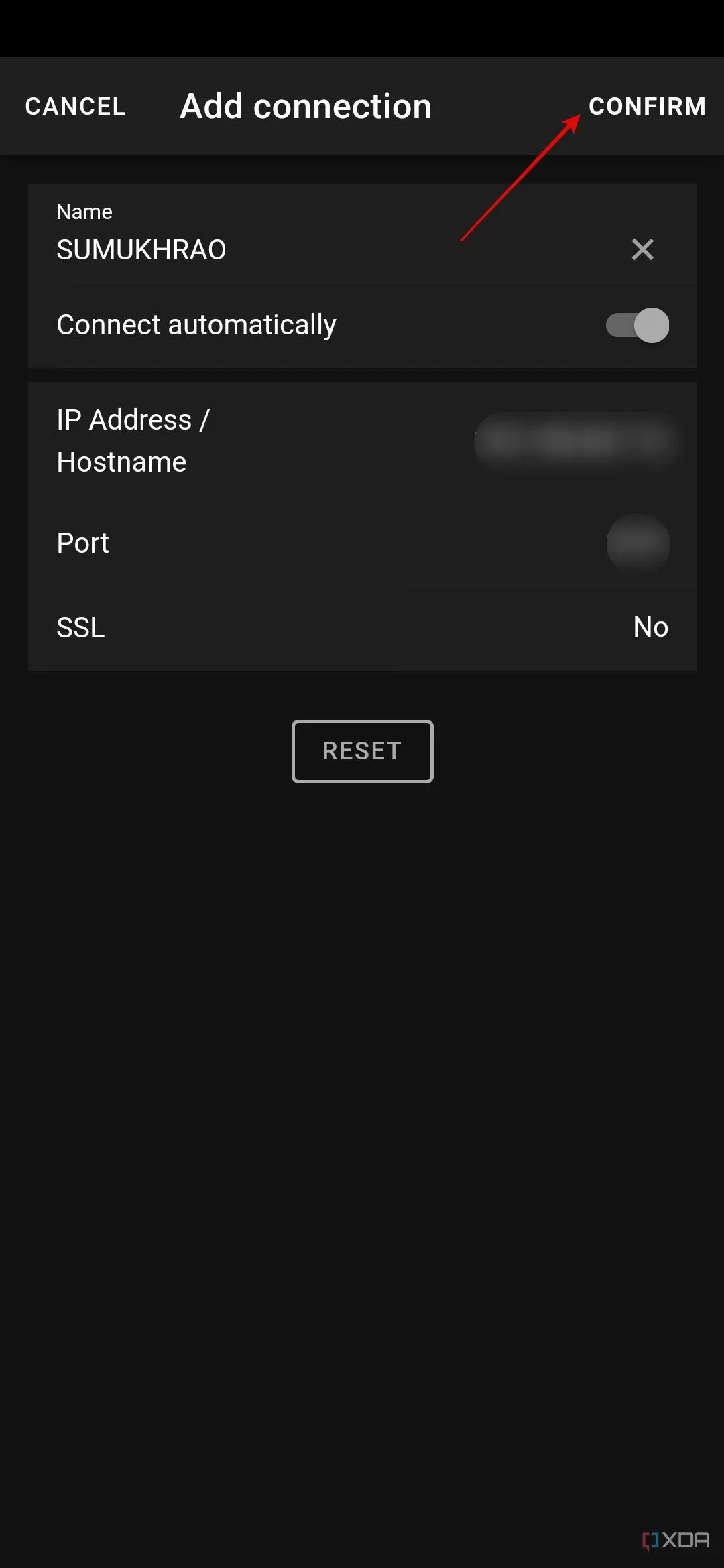 Xác nhận thông tin kết nối và tùy chọn tự động kết nối trong Macro Deck mobile
