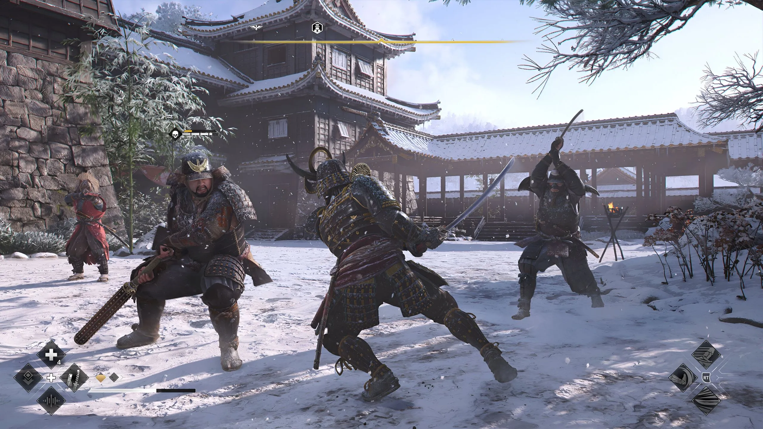 Yasuke trong trận chiến, minh họa tầm quan trọng của việc không để lại nhân chứng sau khi hoàn thành nhiệm vụ trong Assassin's Creed Shadows