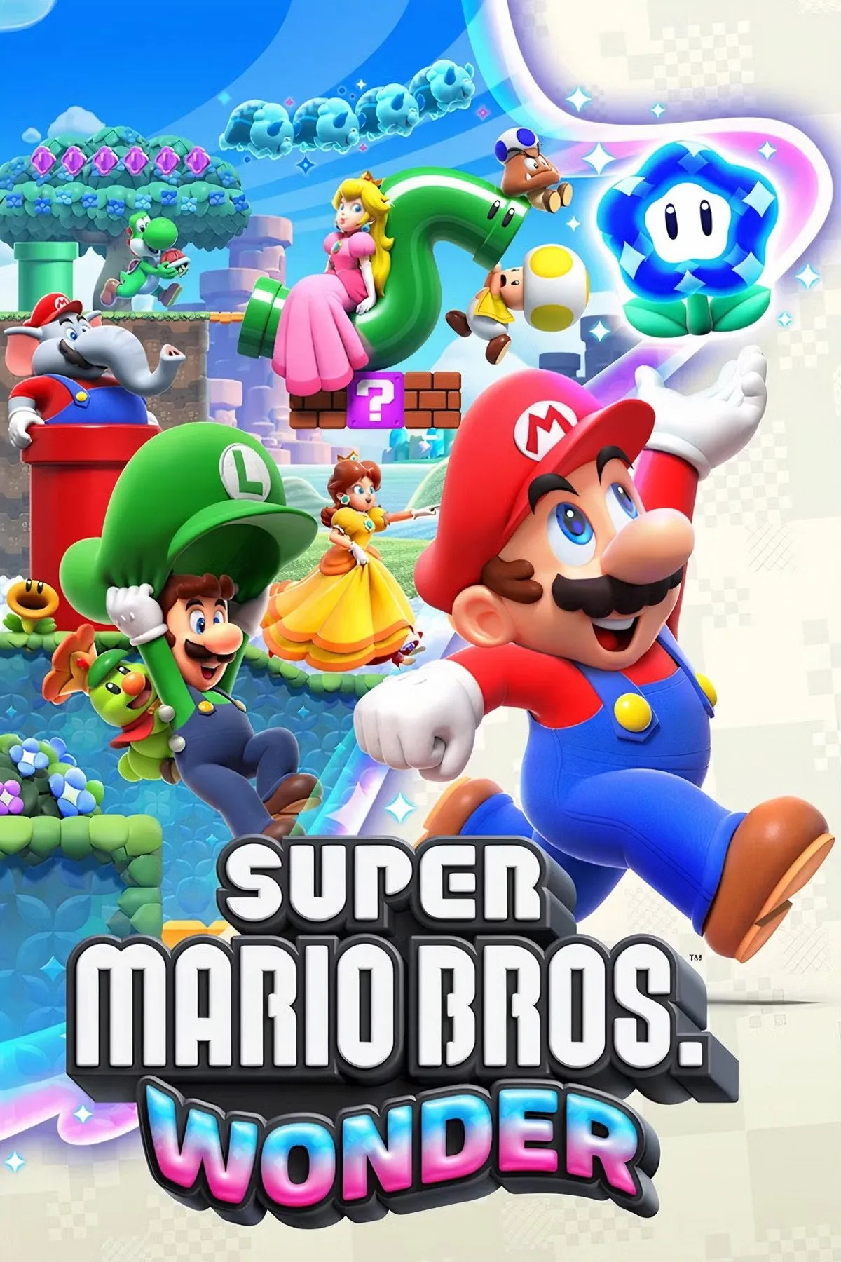 Yoshi cùng Mario và Luigi trên ảnh bìa Super Mario Bros. Wonder