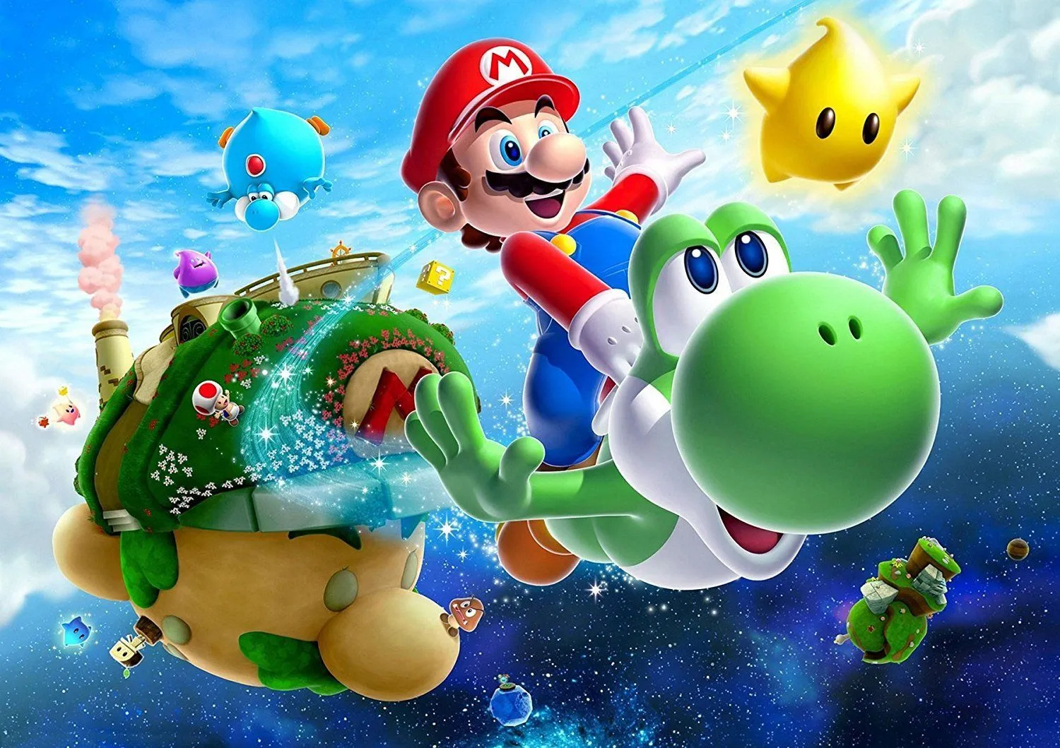 Yoshi và Mario trong tựa game Super Mario Galaxy 2